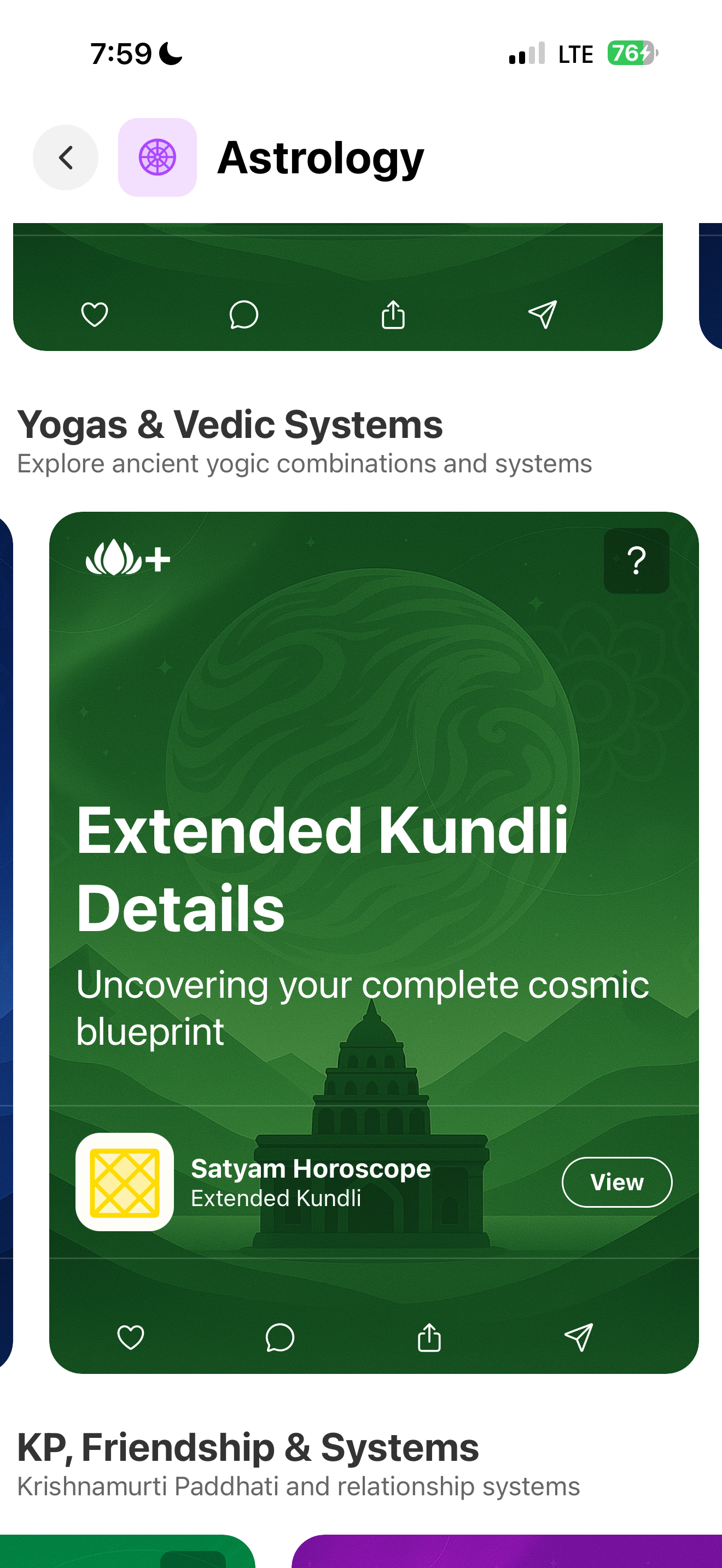 Western and Kundali in Satyam app